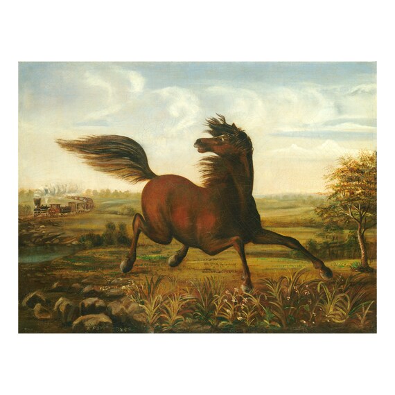 Joseph Anderson Faris, the Neigh of an Iron Horse 1860 Wall Décor