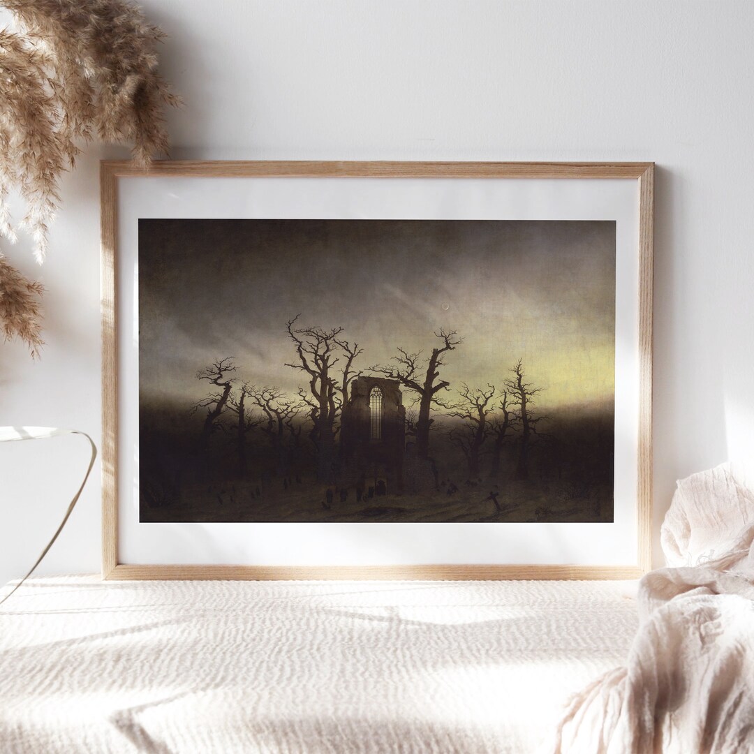 Abbey Among Oak Trees Caspar David Friedrich, Abbey Among Oak Trees, 1810, Living Room Wall
