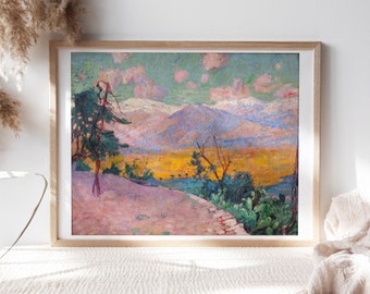 John Russell, The Terraces of Monte Cassino 1889 Fine Art Poster Moody Wall Décor, Famous Painting, Digital Print, Art Reproduction Clr206