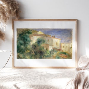 Pierre-Auguste Renoir, Maison de la Poste, Cagnes 1907, Living Room Décor, Premium Canvas Paper Prints, Fine Paintings Reproductions TOP-477