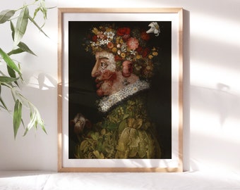Giuseppe Arcimboldo, La Primavera 1563 Living Room Wall Decor, Premium Canvas Paper, Kids Bedroom Art, Fine Art Painting Reproduction TOP208