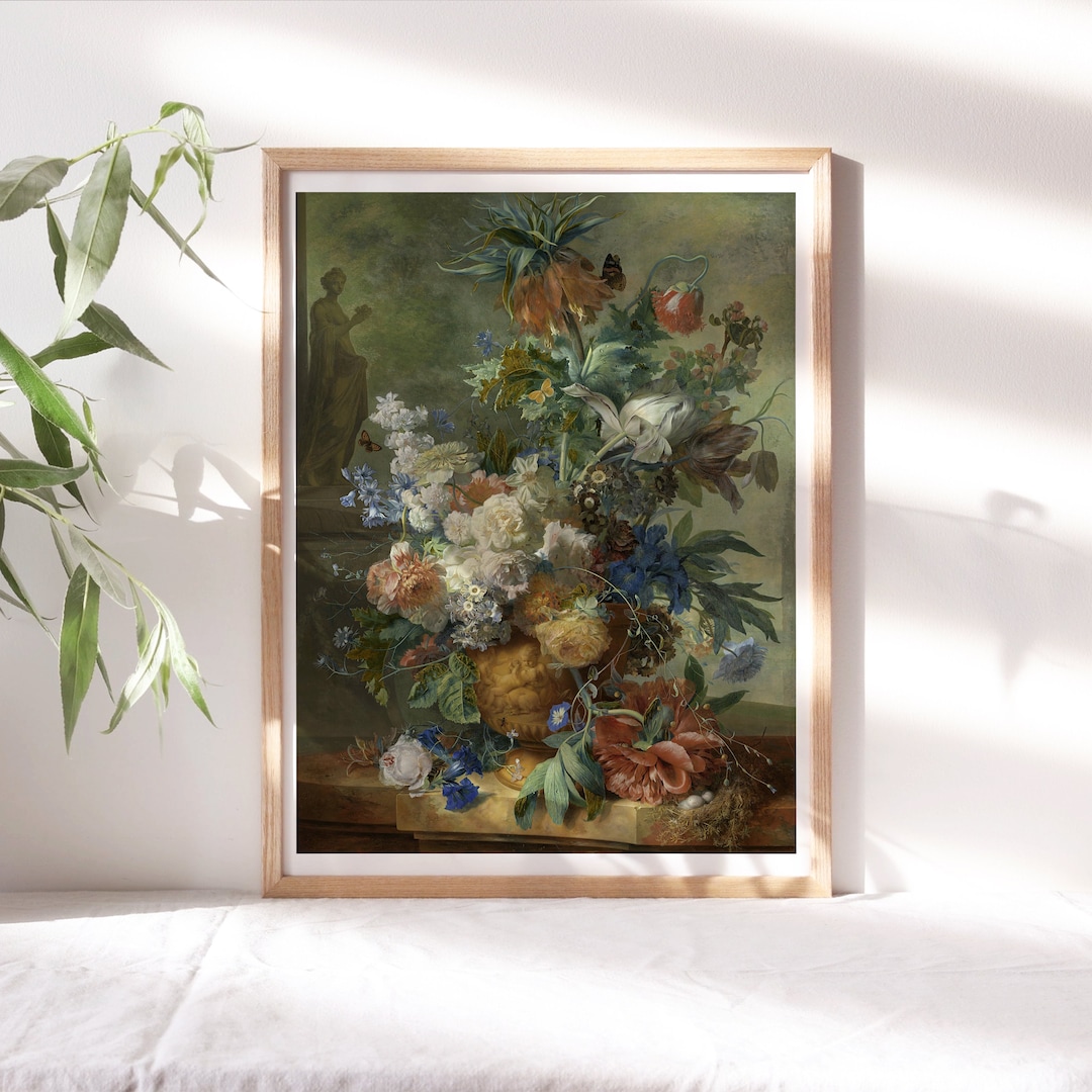 Jan Van Huysum, Still Life With Flowers, 1723 Romantic Moody Wall