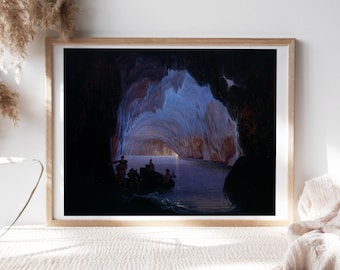 P50号】good blue(cave) 油絵 oil painting P50号】good blue(cave