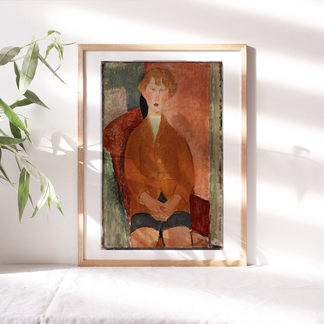 Amedeo Modigliani, Boy in Short Pants, 1918, Fine Art Poster, Moody ...
