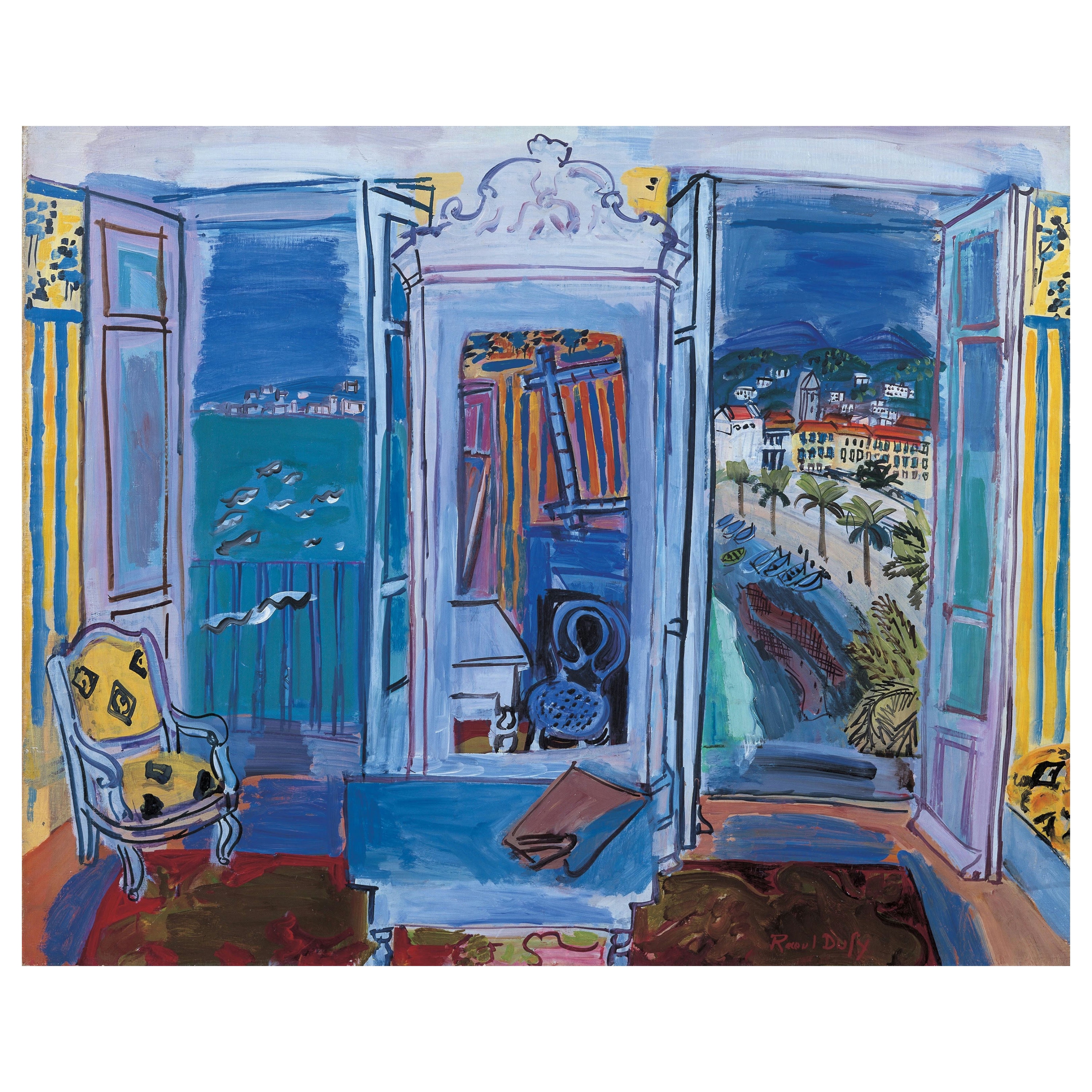 Raoul Dufy, Window Opening on Nice, 1928, Fine Art Poster, Moody