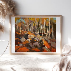 Tom Thomson, The Birch Grove Autumn 1915, Fine Art Poster, Stimmungsvolles Wandbild Berühmtes Gemälde Digitaldruck, Leinwandkunst Reproduktion Clr372