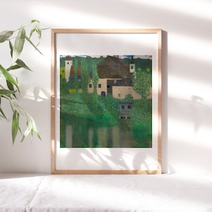 Gustave Klimt, Water Castle 1909, Living Room Wall Décor, Vintage Wall Art, Premium Canvas Paper Print, Fine Paintings Reproductions TOP-510