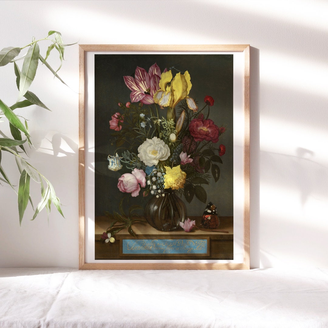 Ambrosius Bosschaert, Bouquet of Flowers in a Glass Vase, 1621 Canvas ...