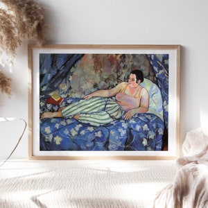 Suzanne Valadon, The Blue Room, 1923, Wall Decor, Canvas Paper, Living Room Wall Art, Art Paintings Reproductions TOP-134