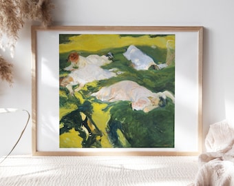 Joaquín Sorolla Bastida, The Nap, 1911, Fine Art Poster, Moody Wall Décor, Famous Painting, Digital Print, Canvas Art Reproduction Clr485