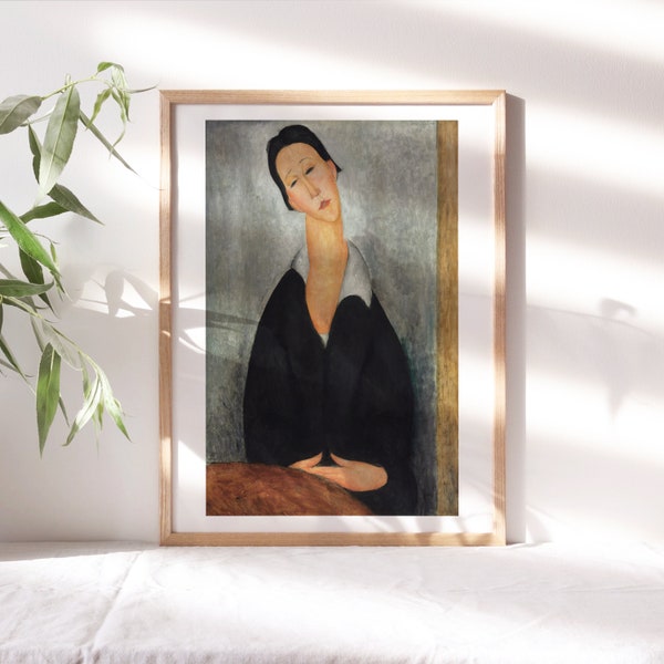 Amedeo Modigliani, Portrait of a Polish Woman, 1919, Living Room Wall Decor, Premium Canvas Paper, Fine Art Paintings Reproductions TOP-187