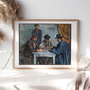 Paul Cézanne, Os Jogadores de Cartas, 1890, Decoração de Parede, Papel de Lona, Arte de Parede de Sala de Estar, Reproduções de Pinturas de Arte TOP-133