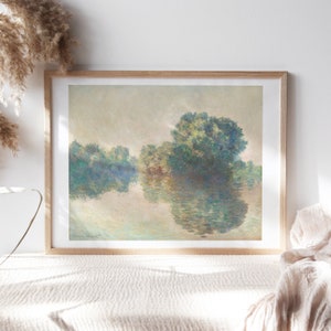 Claude Monet, The Seine at Giverny, 1897, Living Room Wall Décor, Premium Canvas Paper, Vintage Art, Fine  Paintings Reproductions TOP-441