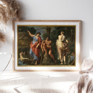 Annibale Carracci, Hercules at the Crossroads, 1596, Living Room Decor, Canvas Paper, Kitchen Art, Fine Art Painting Reproductions TOP-246