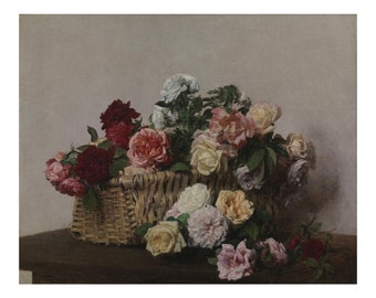 Henri Fantin-latour A Basket of Roses 1885 Canvas Décor Moody