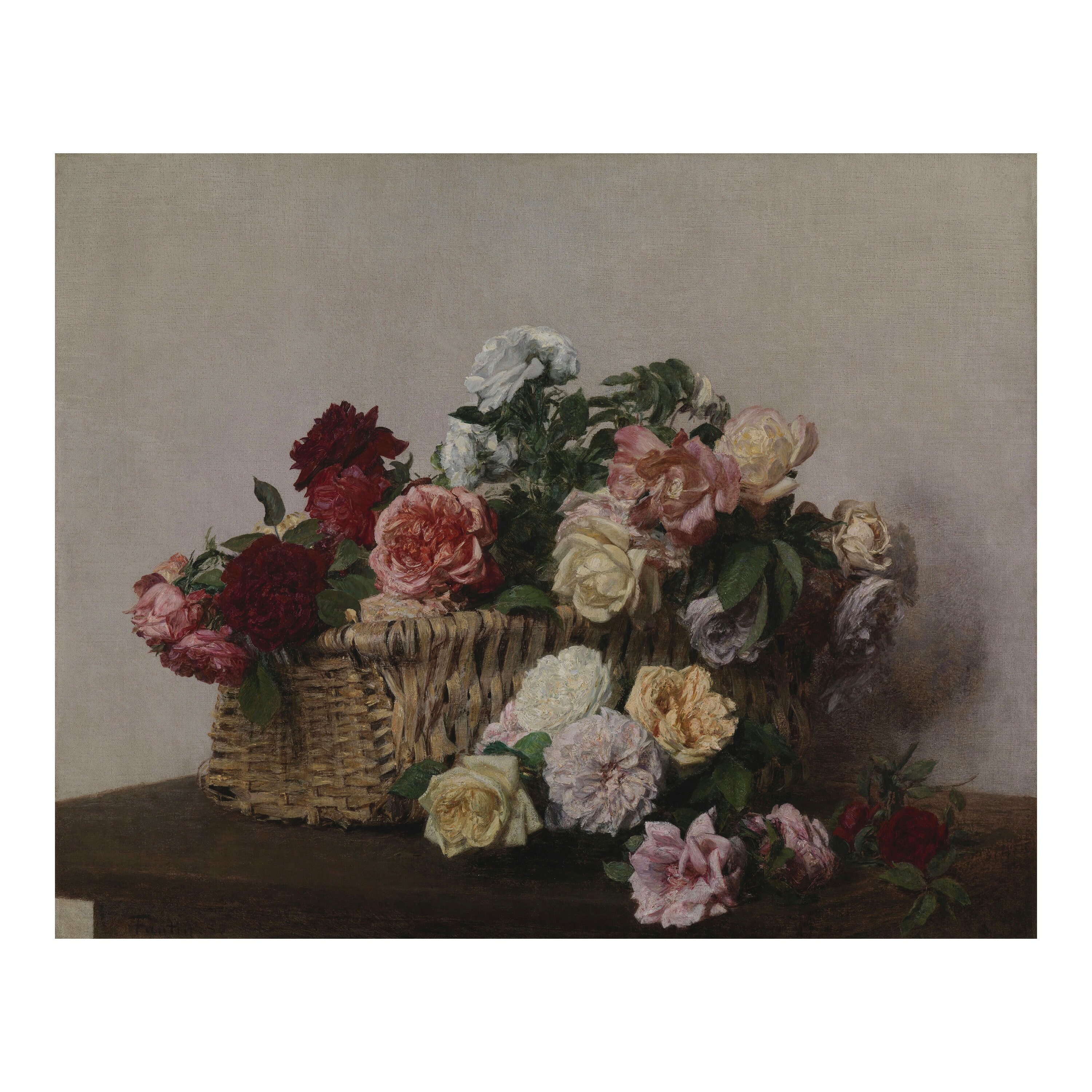 Henri Fantin-latour A Basket of Roses 1885 Canvas Décor Moody