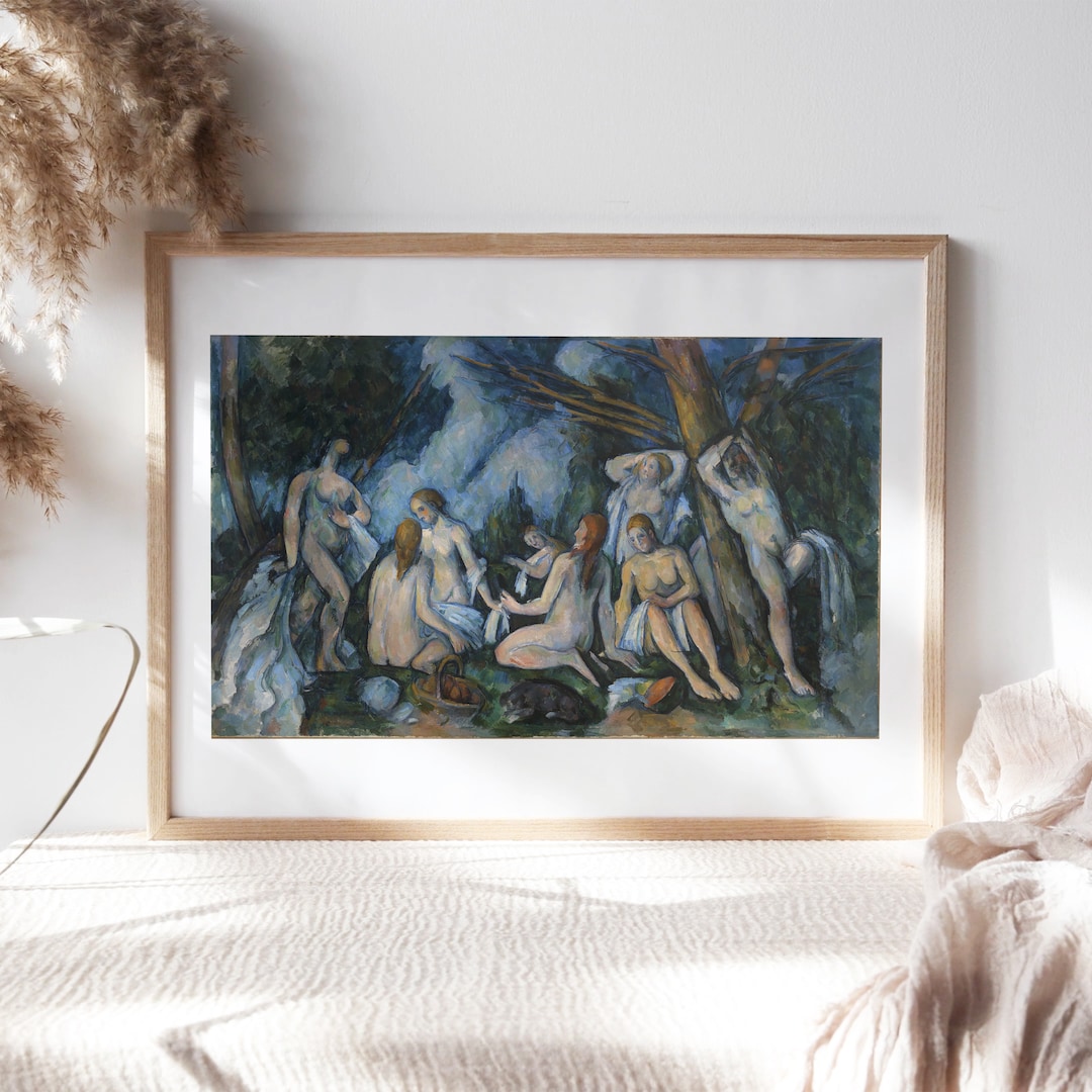 Paul Cezanne Die Großen Badenden Paul Cézanne, Die Großen Badenden, 1906, Wohnzimmerdekor, Premium