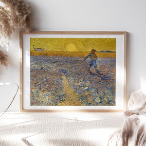 Vincent van Gogh, Le semeur, 1888, décoration murale de salon, oeuvre d'art murale de bureau, papier toile de qualité supérieure, reproductions de peintures fines TOP-395