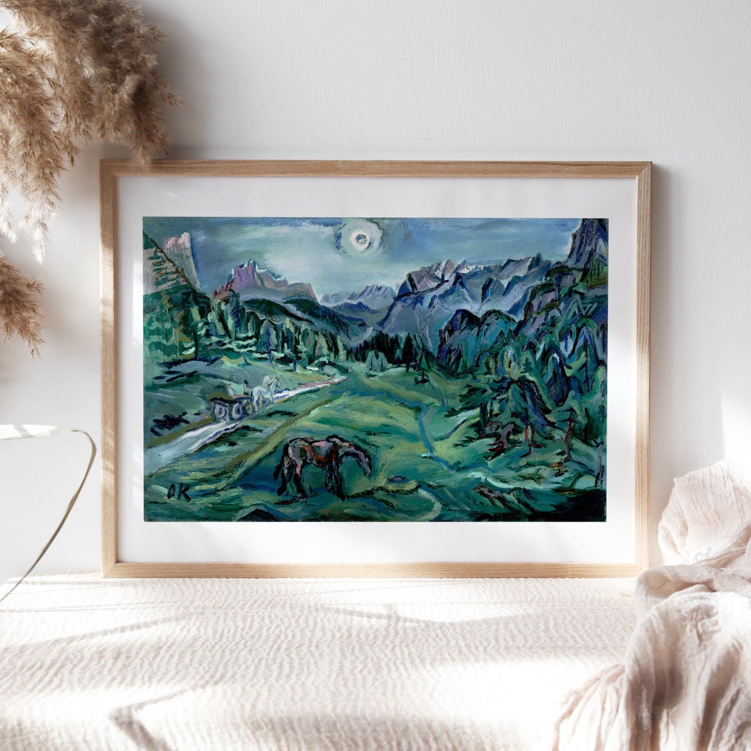 Oskar Kokoschka, Tre Croci-dolomite Landscape, 1913, Living Room