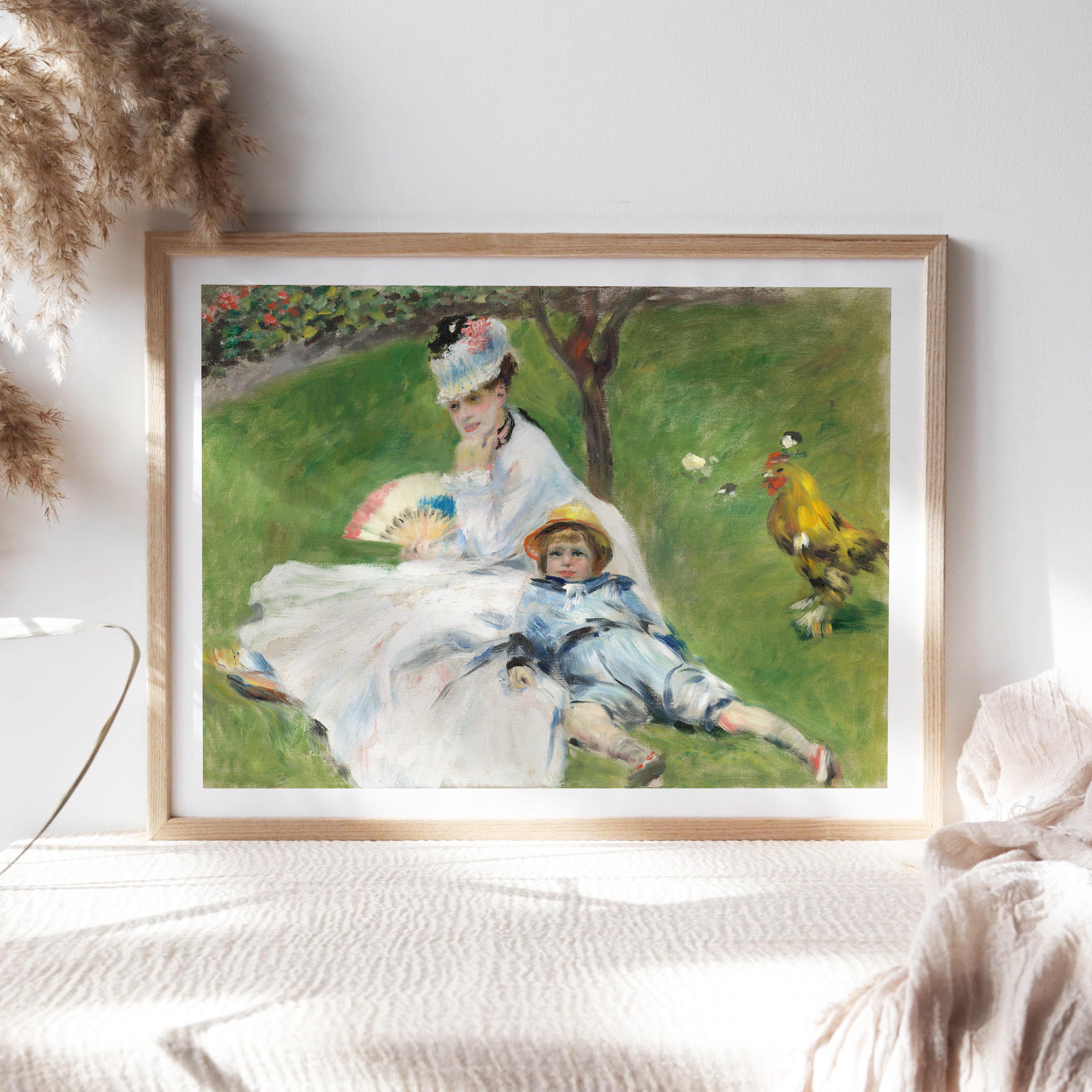 Pierre-Auguste Renoir、海外版超希少レゾネ、新品額装付 Pierre-auguste Renoir, Madame Monet and Her Son 1874, Living Room