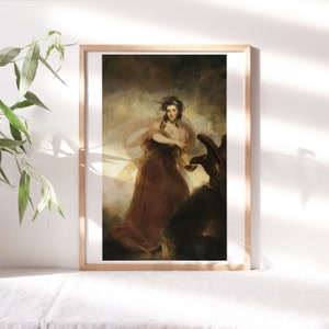 Joshua Reynolds, Mrs Musters as Hebe 1782, Fine Art Poster, Moody Wall Décor, Famous Painting, Digital Print, Canvas Art Reproduction Clr536