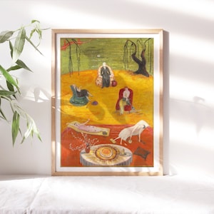 Florine Stettheimer, Heat 1919, Fine Art Poster, Moody Wall Décor, Famous Paintings, Digital Prints, Canvas Art Posters Reproduction Clr315