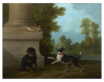 Jean–baptiste Oudry, Dogs Playing With Birds Park, 1754 Wall Décor