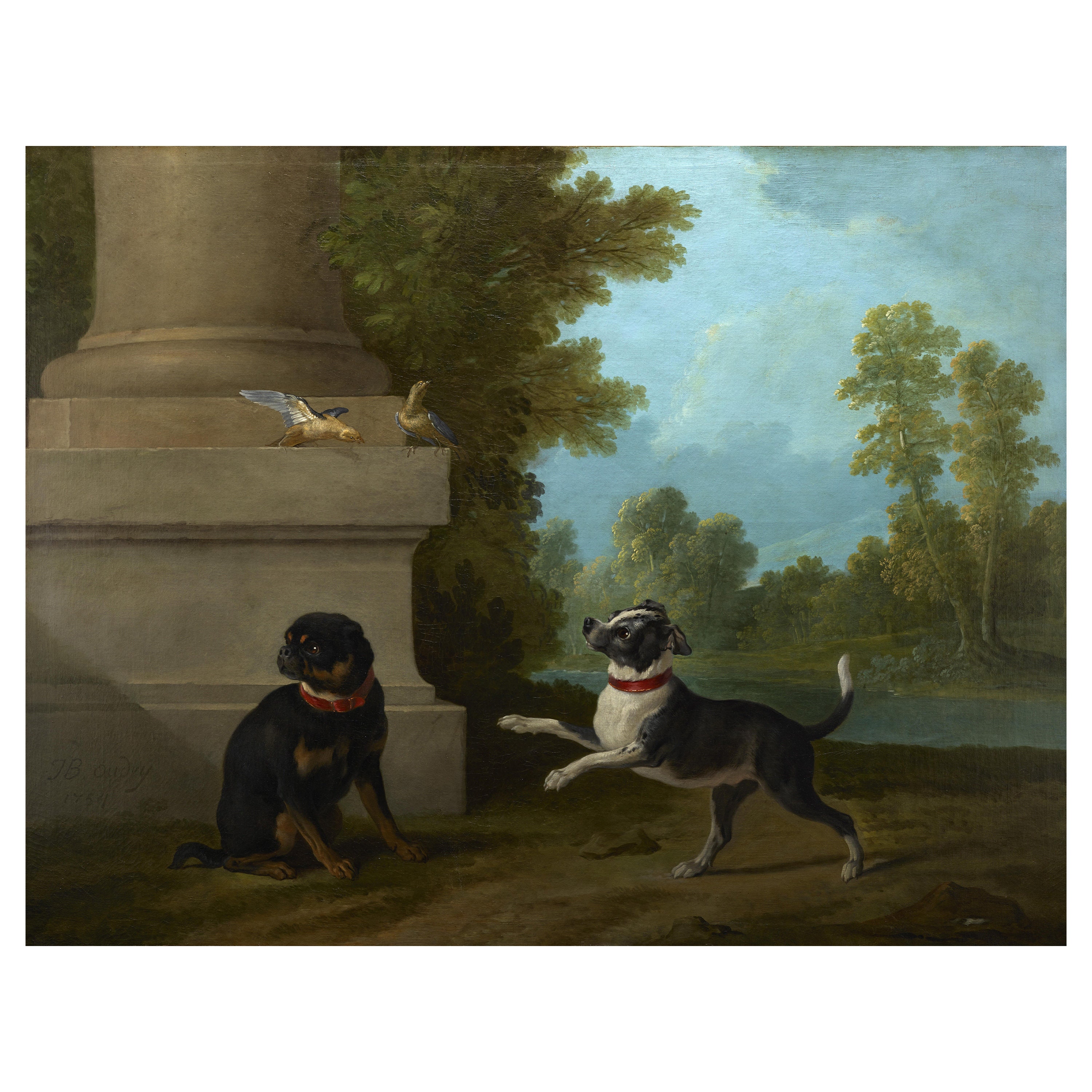 Jean–baptiste Oudry, Dogs Playing With Birds Park, 1754 Wall Décor