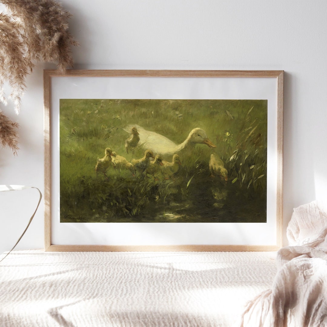 ウィレム・マリス、白いアヒルとひな、1880年、壁飾りプレミアム