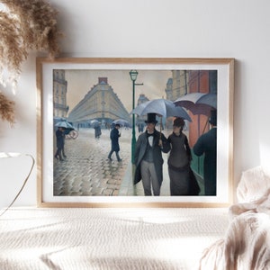 Gustave Caillebotte, Paris Street; Rainy Day, 1877, Living Room Wall Décor, Premium Canvas Paper, Fine Art Paintings Reproduction TOP-410