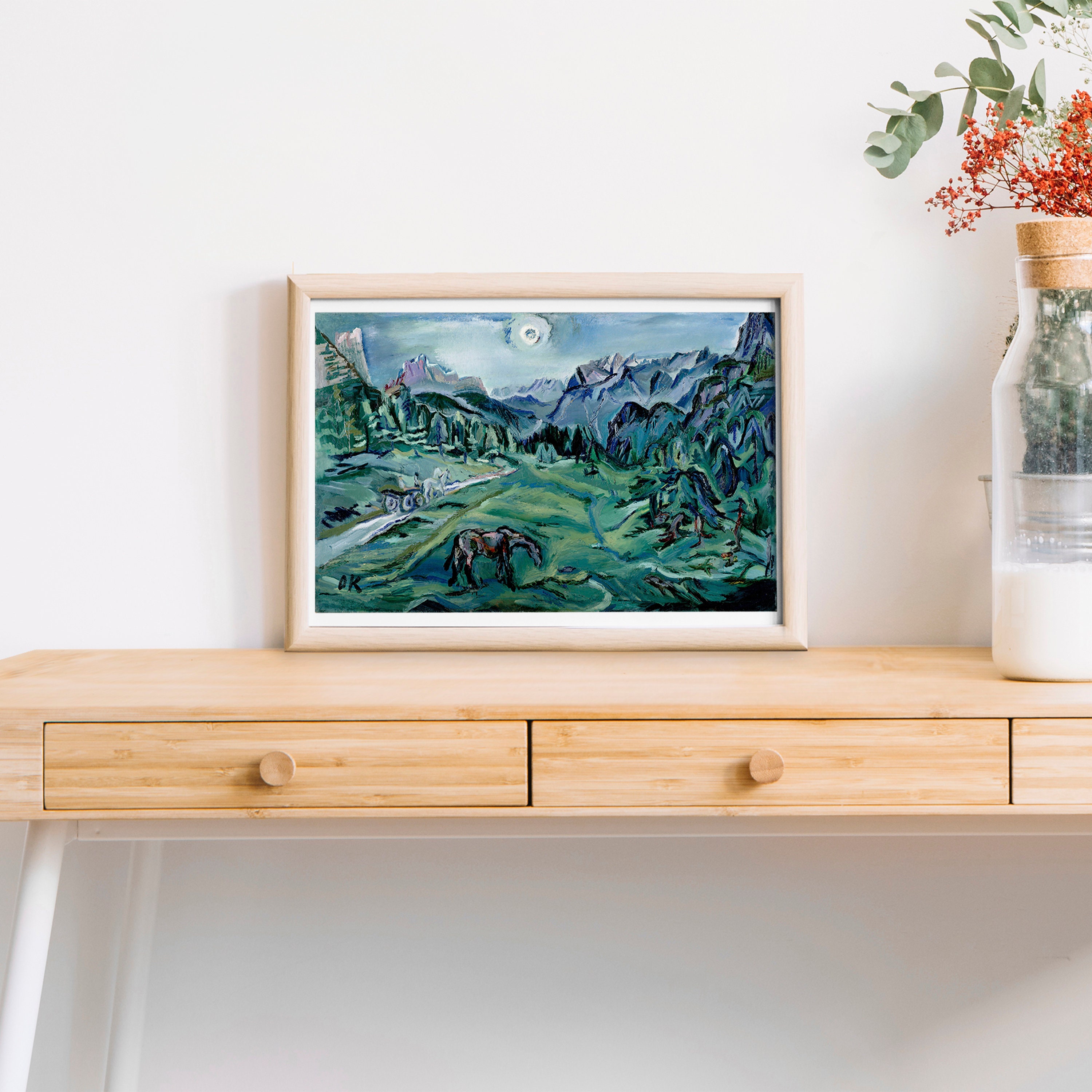 Oskar Kokoschka, Tre Croci-dolomite Landscape, 1913, Living Room