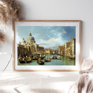 Canaletto, The Entrance to the Grand Canal, Venice 1730, Living Room Wall Décor, Office Art, Canvas Paper, Paintings Reproductions TOP-393