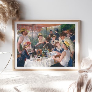 Pierre-Auguste Renoir, lunch van het roeifeest 1881 woonkamer decor, canvas papier keuken muur Fine Art schilderij reproductie TOP263