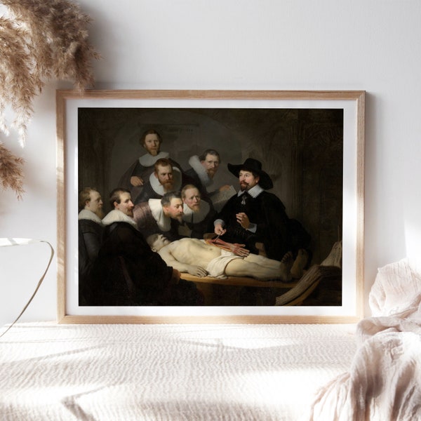 Rembrandt van Rijn, The Anatomy Lesson of Dr Nicolaes Tulp, 1632, Famous Wall Decor, Canvas Paper, Fine Art Paintings Reproductions TOP-155