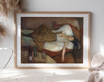 Edvard Munch, The Day After, 1894, Wohnzimmer Wanddekoration, Premium Leinwand Papier, Küchen Wandkunst, Kunstgemälde Reproduktionen TOP-214