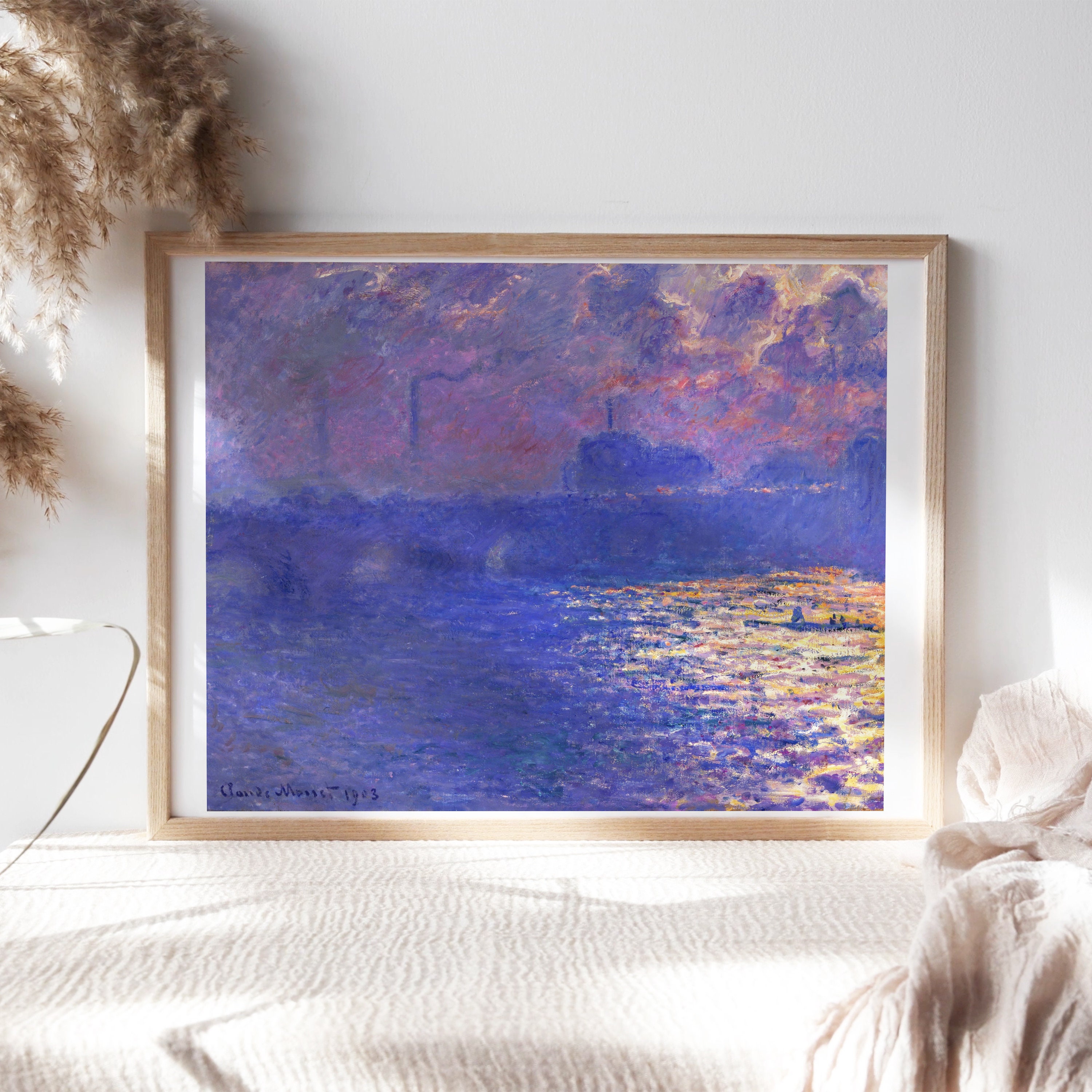 Claude Monet, Waterloo Bridge Sunlight Effect 1900 Fine Art Poster