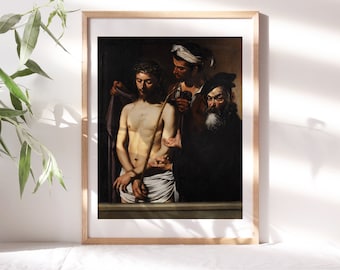 Caravaggio, Ecce Homo, 1605, Living Room Wall Décor, Premium Canvas Paper, Office Wall Art, Fine Wall Art Paintings Reproductions TOP-344