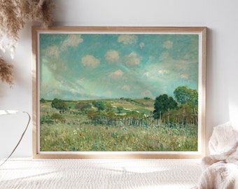 Alfred Sisley, Meadow, 1875, Fine Art Poster, Moody Wall Décor, Famous Painting, Digital Print, Premium Canvas Art Reproduction Clr452