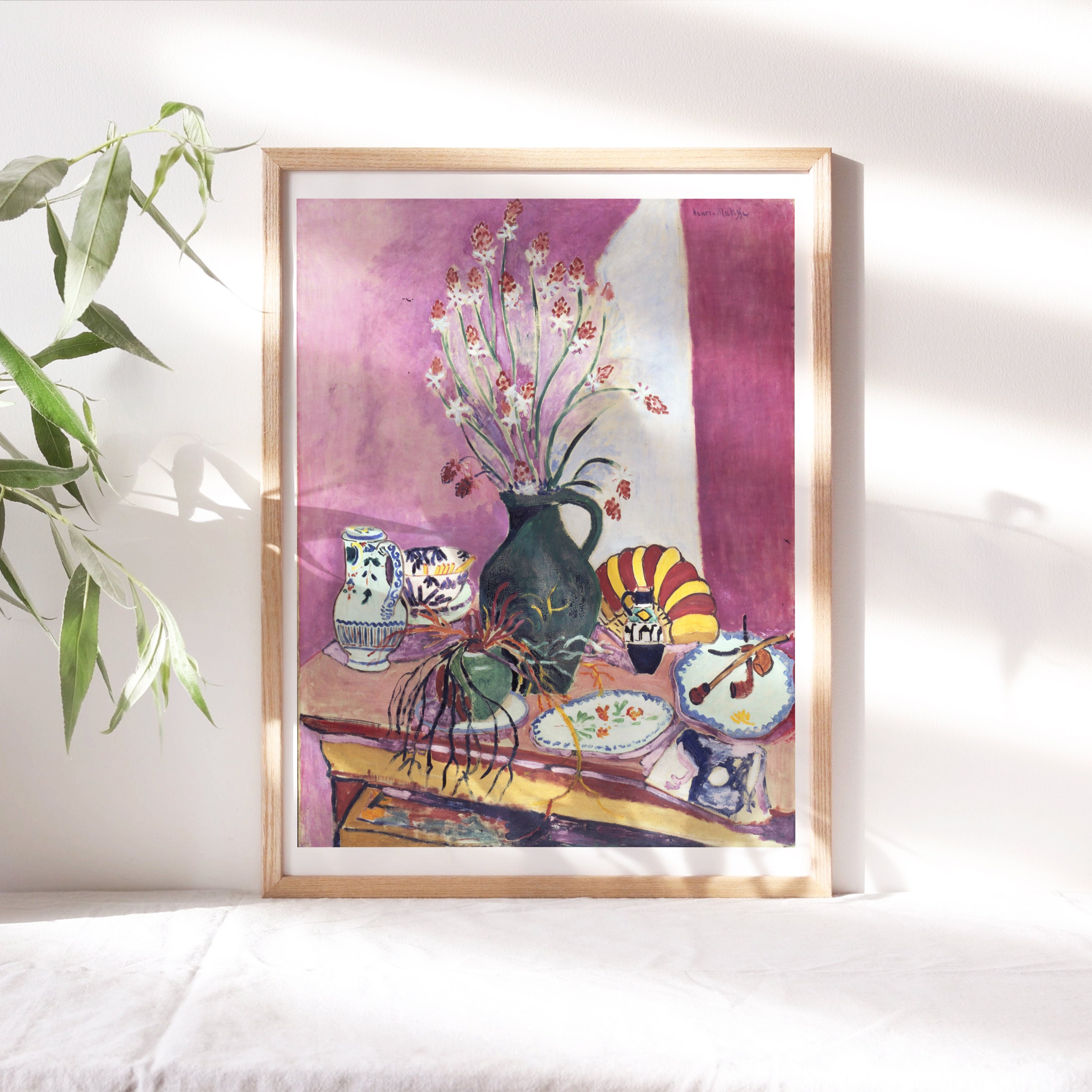 Henri Matisse, Still Life with Asphodels 1907 Fine Art Poster Moody Wall Décor, Famous Painting, Digital Print, Canvas Reproduction Clr170
