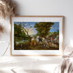 Jan Brueghel the Elder, The Entry of the Animals into Noah's Ark, 1613, Wall Decor, Canvas Paper, Fine Art Paintings Reproductions TOP-165