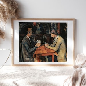 Paul Cézanne, The Card Players, 1895, Decoración de oficina, Papel de lienzo, Pinturas famosas, Arte de pared de salón, Reproducciones de arte TOP-130
