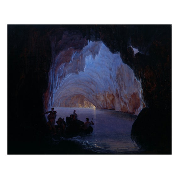 Heinrich Jakob Fried, the Blue Grotto of Capri, 1835, Fine Art