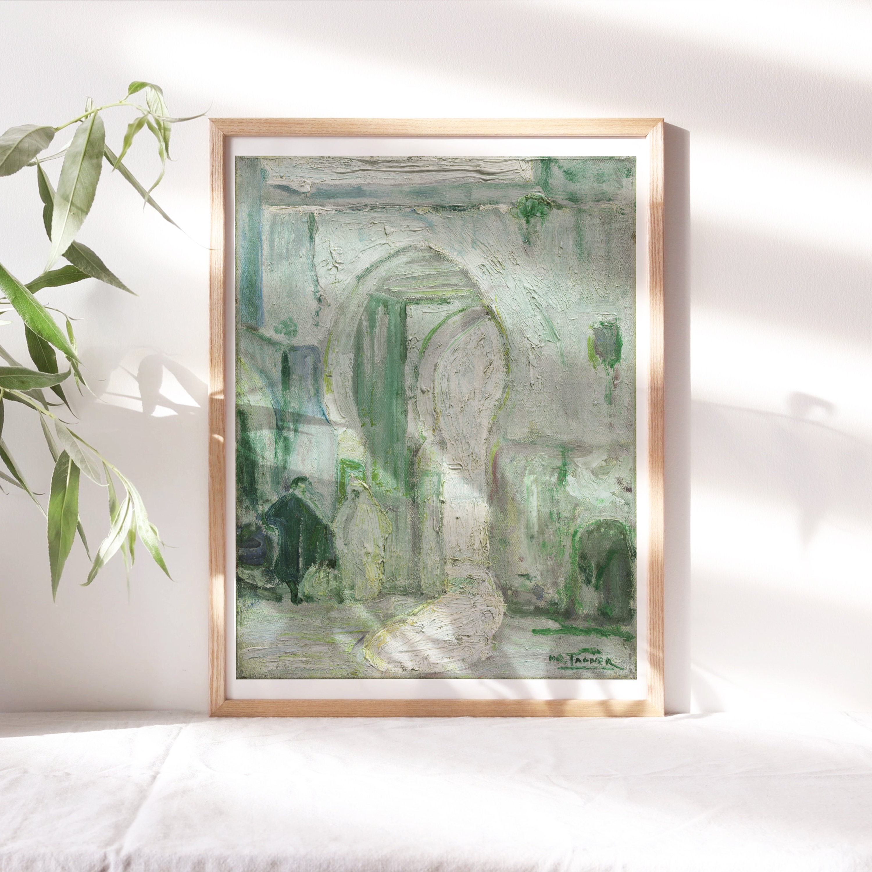 Henry Ossawa Tanner, Puerta en Tánger 1912, Póster de Bellas Artes, Decoración de pared cambiante, Pintura famosa, Impresión digital, Reproducción en lienzo Clr466