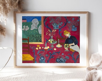 Henri Matisse, Harmony in Red, 1908, Home Wall Art, Vintage Wall Art, Famous Paintings, Office Wall Art, Art Reproductions TOP-119