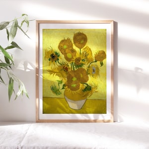 Vincent van Gogh, Sunflowers, 1889 Living Room Wall Décor, Premium Canvas Paper, Office Art, Wall Art Paintings Reproductions Prints TOP-334