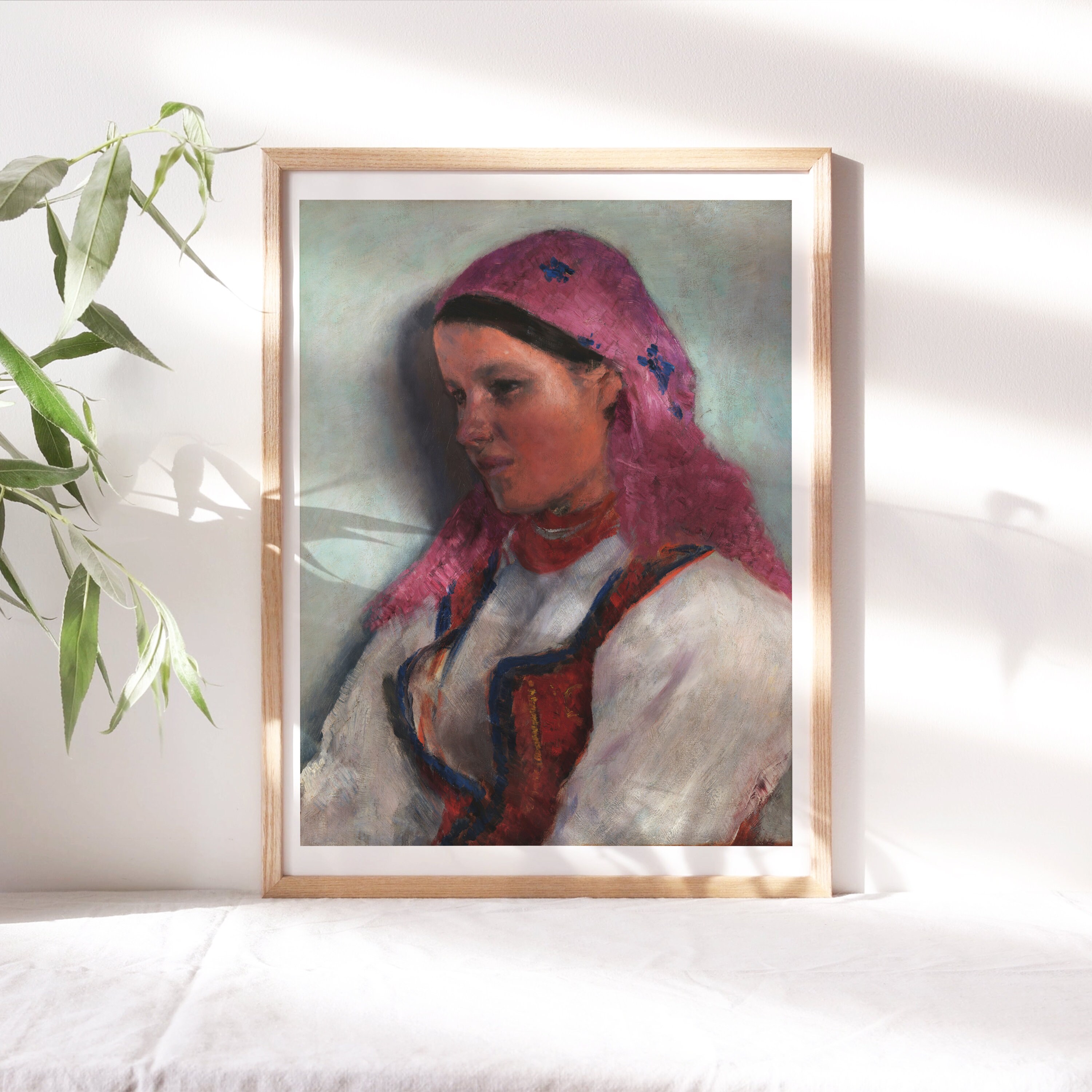 Aleksander Gierymski, meisje uit Bronowice 1893 Fine Art Poster Moody Wall Decor, beroemd schilderij, digitale print, kunstreproductie Clr194