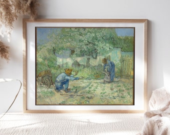 Vincent van Gogh, Erste Schritte, nach Millet, 1890, Kinderzimmer Wanddekor, Premium Leinwand Papier, Wandkunst Gemälde Reproduktionen TOP-337