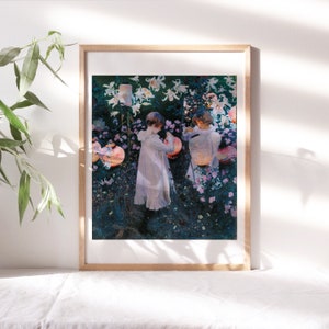 John Singer Sargent, Carnation, Lily and Rose, 1885, Living Room Wall Decor, Premium Canvas Paper, Fine Wall Paintings Reproducties TOP-352