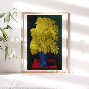 Moïse Kisling, Mimosas 1952, Poster d'arte, Decorazione da parete Moody, Dipinto famoso, Stampa digitale, Riproduzione artistica di poster su tela Clr331