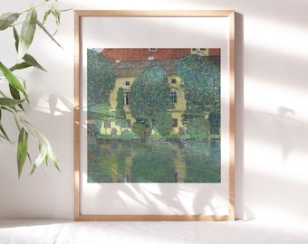 Gustav Klimt, Schloss Kammer on Lake Atterse III, 1910, Living Room Wall Décor, Premium Canvas Paper, Fine Paintings Reproductions TOP-529